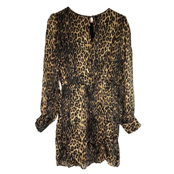The Kooples Leopard Dress Silk Long Sleeve Mini L - Picture 6 of 14